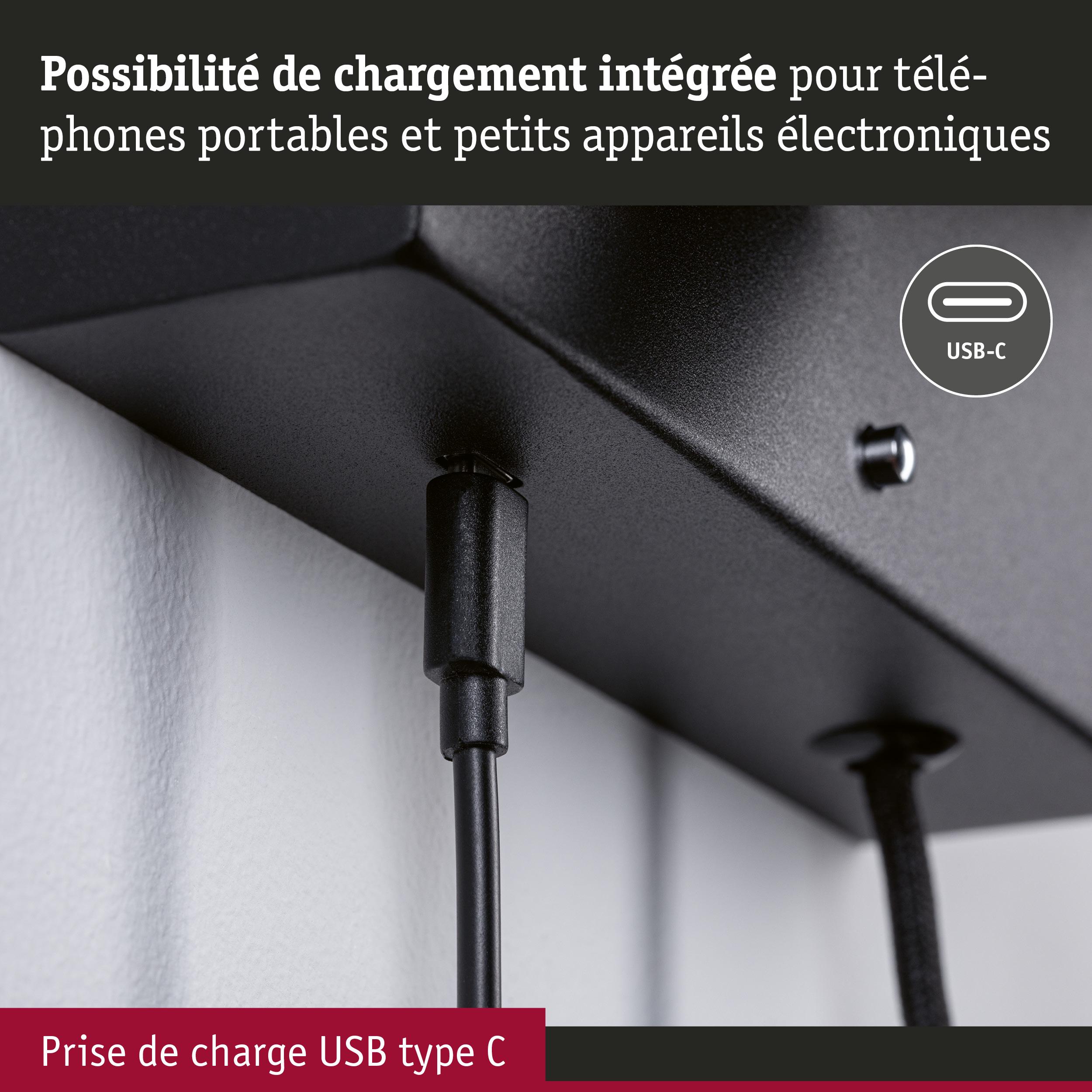Port de charge USB-C intégré sur appareil noir pour téléphones portables et petits appareils électroniques