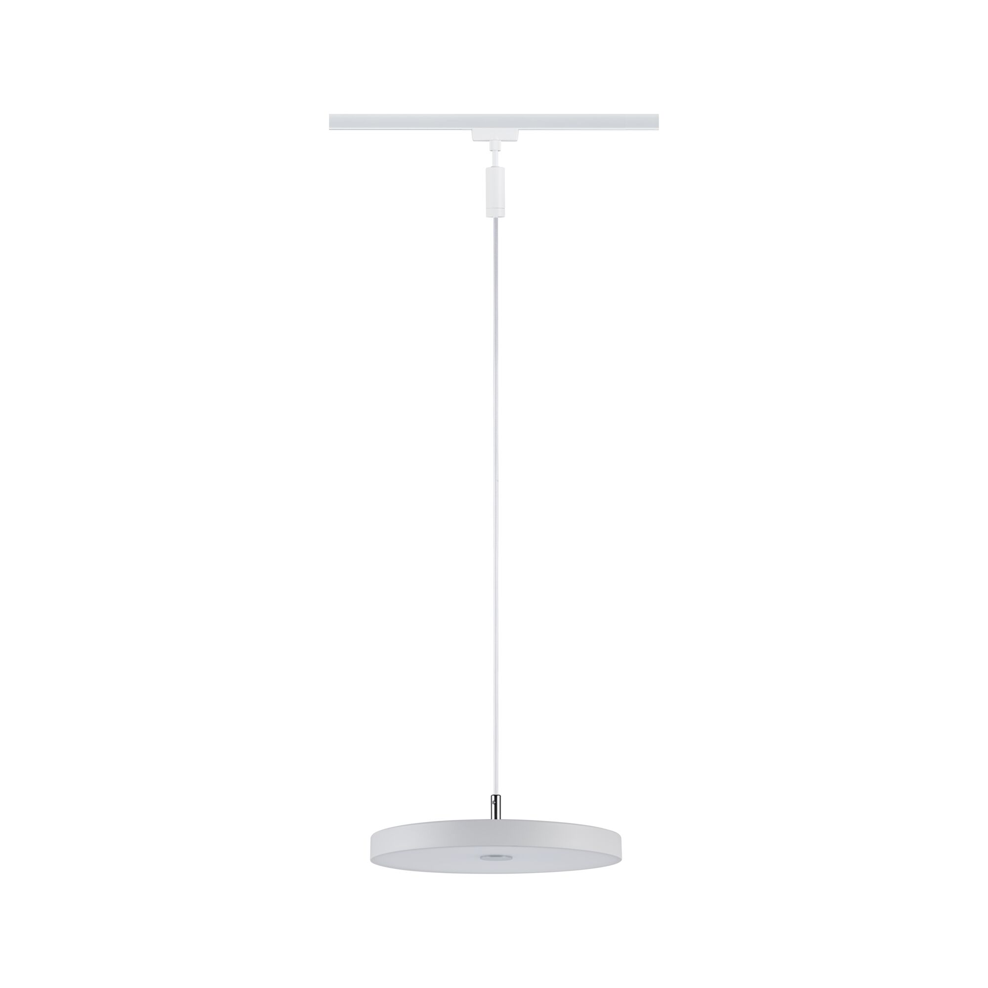 Ronde witte metalen LED-hanglamp met dun snoer voor moderne binnenverlichting