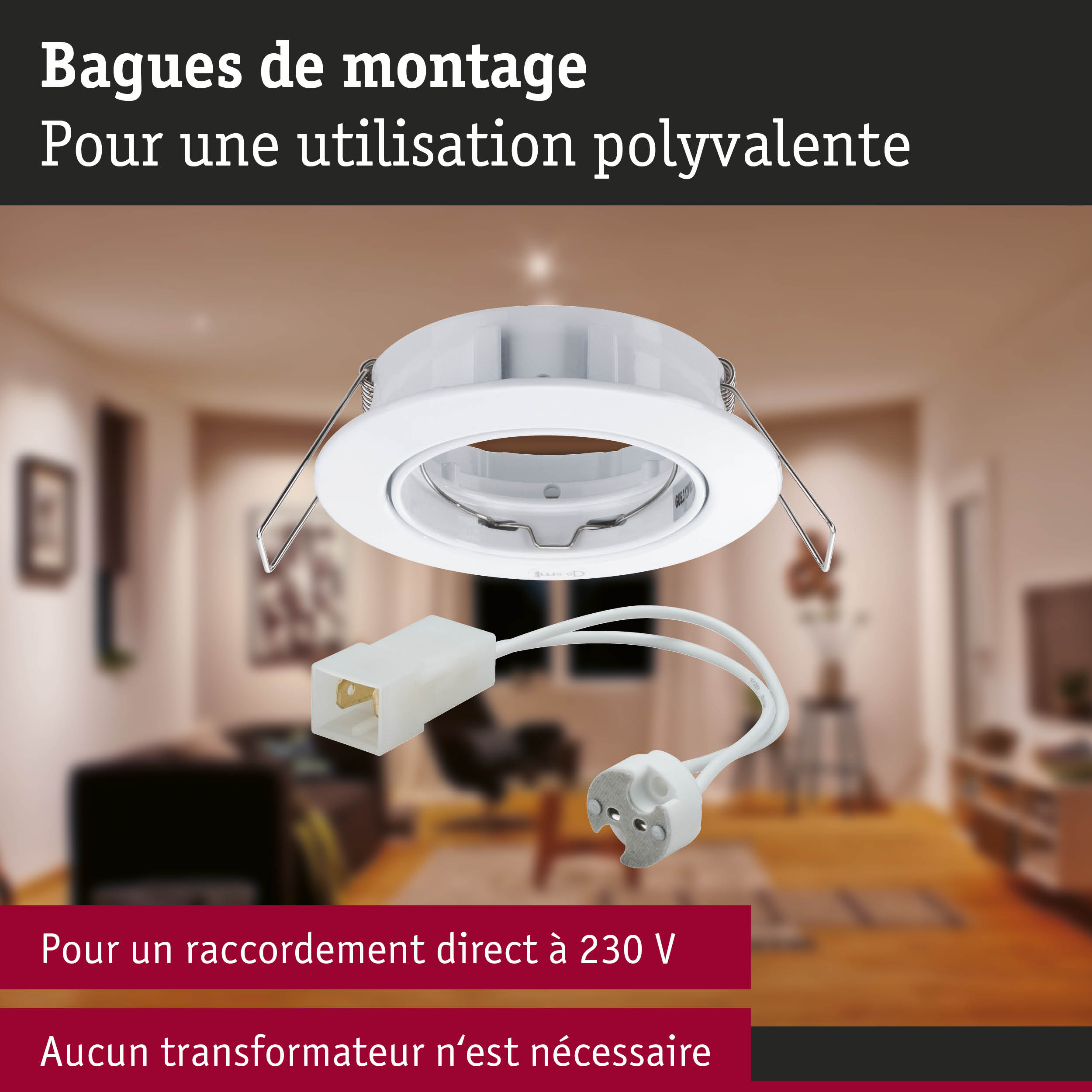 Premium Spot encastré rond 99mm 45° GU5,3 max. 50W 12V gradable Blanc