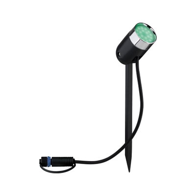 Projecteur de jardin LED noir avec lumière verte et piquet pour éclairage extérieur et décoration de jardin