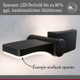 Schwarze LED-Wandleuchte aus Metall mit energiesparender Technik und modernem Design für Innenräume