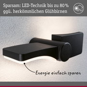 Schwarze LED-Wandleuchte mit energiesparender Technik und modernem Design an strukturierter Wand