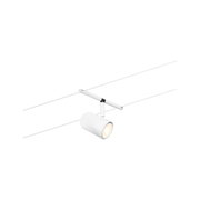Moderner weißer LED-Seilsystemstrahler aus Metall für flexible Beleuchtung im Innenraum