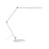 Lampe de bureau LED blanche en métal avec bras réglable pour un éclairage moderne