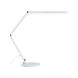 White metal LED desk lamp with adjustable arm for modern workspace lighting