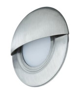 Ronde LED-wandlamp van geborsteld roestvrij staal zilver met witte diffuser voor binnenverlichting