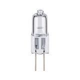 Small clear halogen bulb with two metal pins, energy-efficient lighting solution