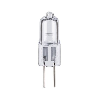 Petite ampoule halogène transparente avec deux broches métalliques, solution d'éclairage économique
