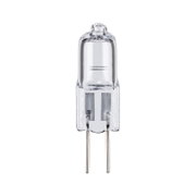 Small clear halogen bulb with two metal pins, energy-efficient lighting solution