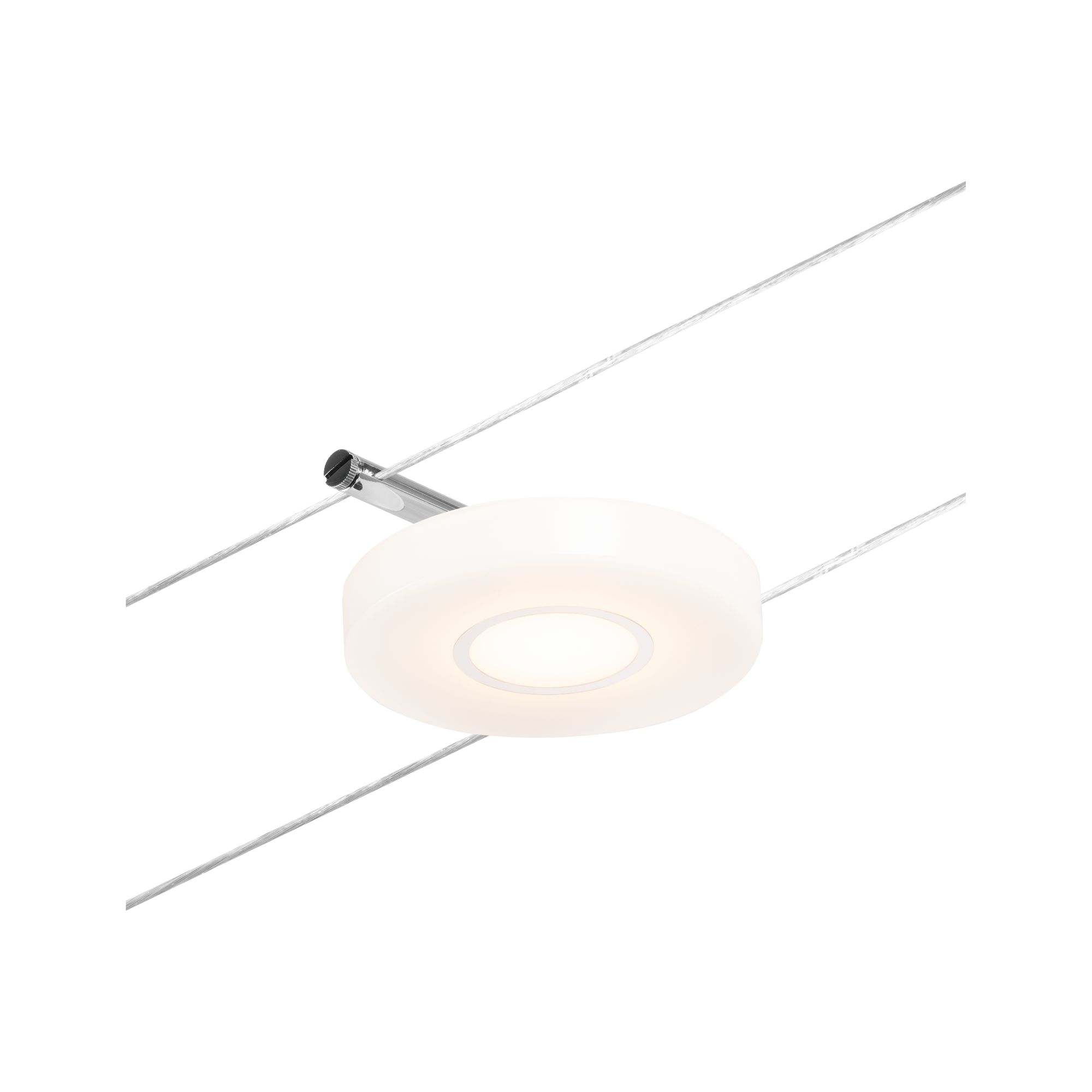 CorDuo LED Cable system DiscLED Individual Spot 200lm 4,5W 3000K 12V Chrome matt/Chrome Round white LED cable spotlight element with chrome mount for modern lighting accents indoors