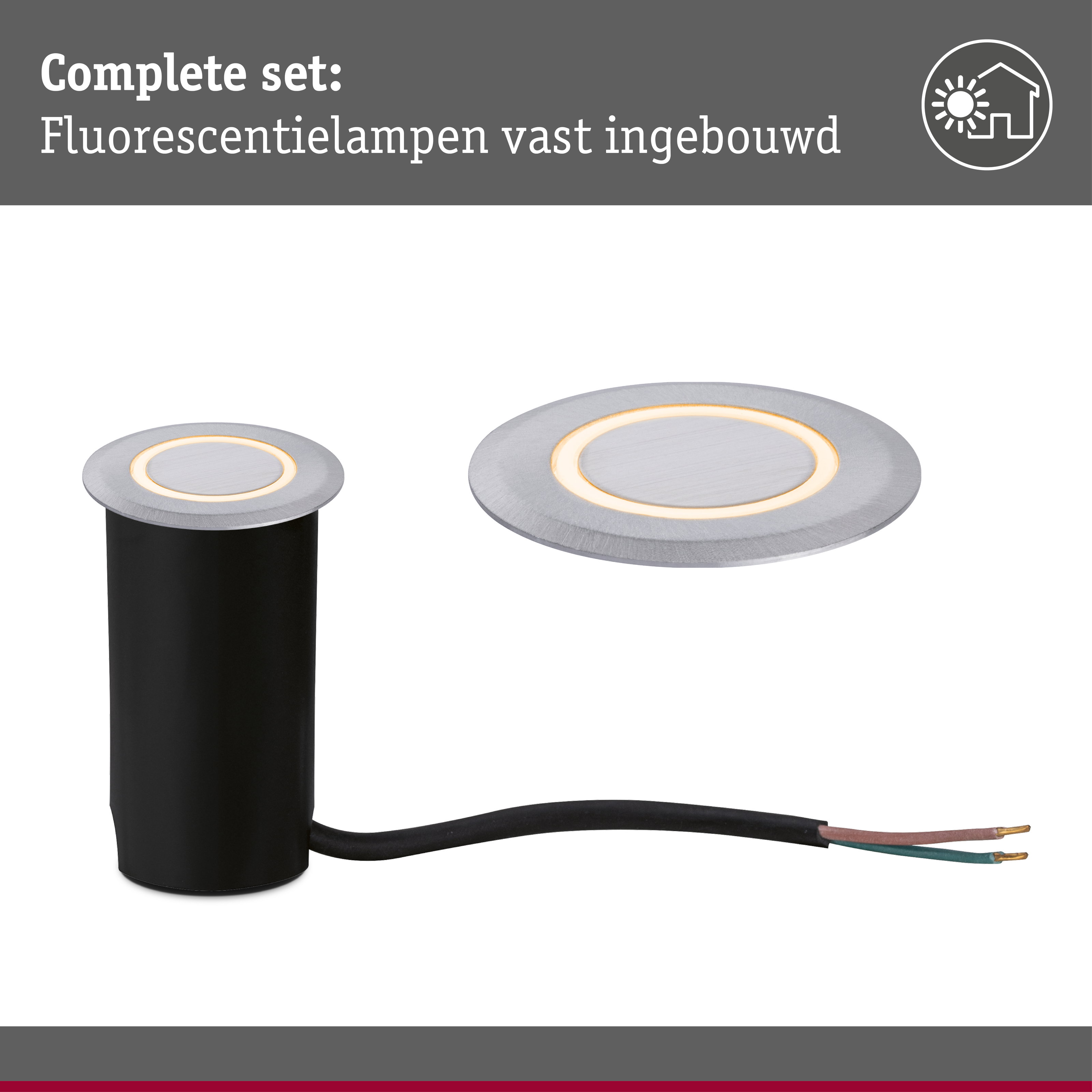 LED-grondinbouwlamp Floor insectvriendelijk IP67 rond 50mm 2200K 2,2W 15lm 230V Alu Kunststof/Metaal