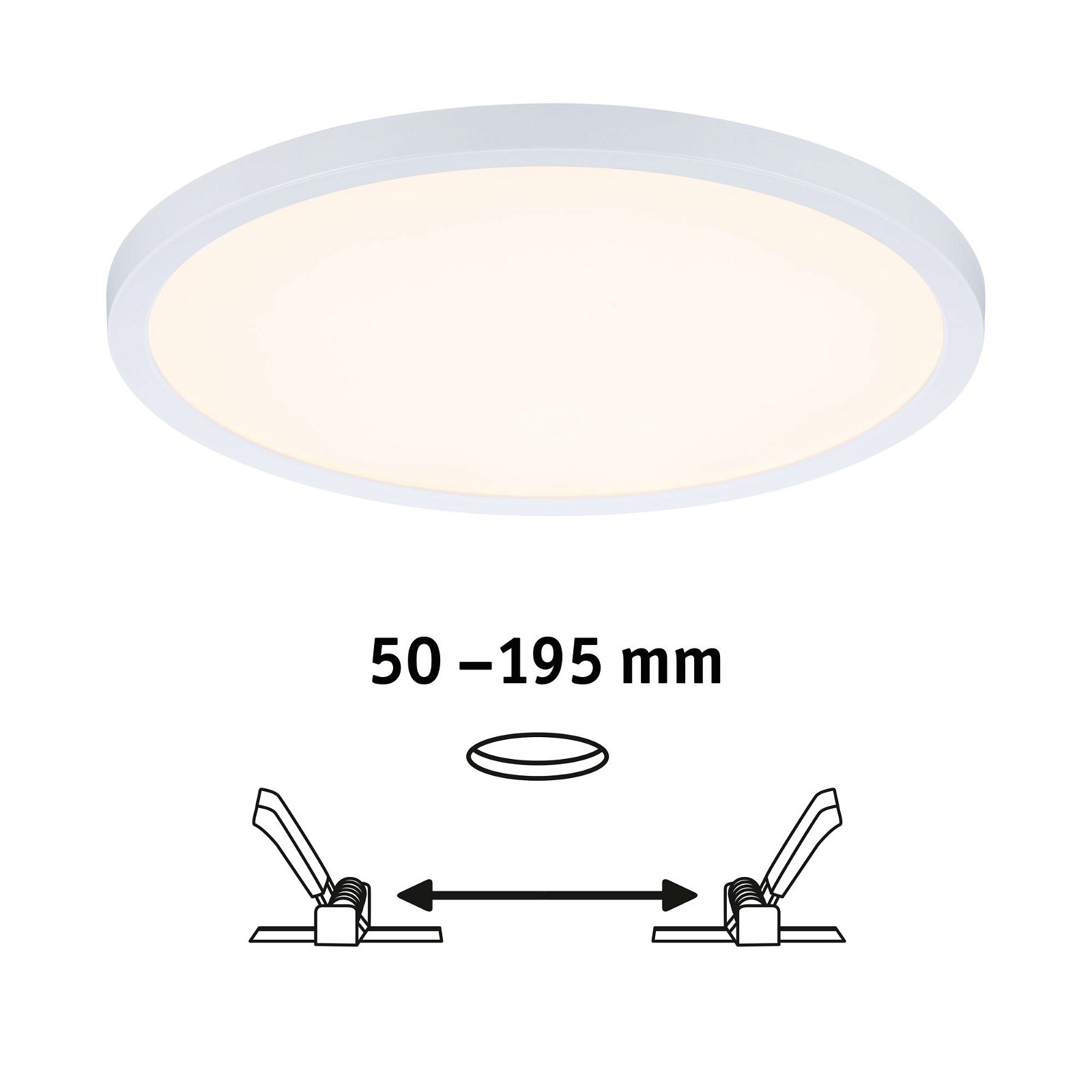 VariFit Panneau encastré LED 3-Step-Dim Areo IP44 rond 230mm 16W 1400lm 3000K Blanc gradable