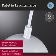 Weißes Kabel mit IP44 Schutzart für flexible Pendelleuchte, individuell kürz- oder verstellbar
