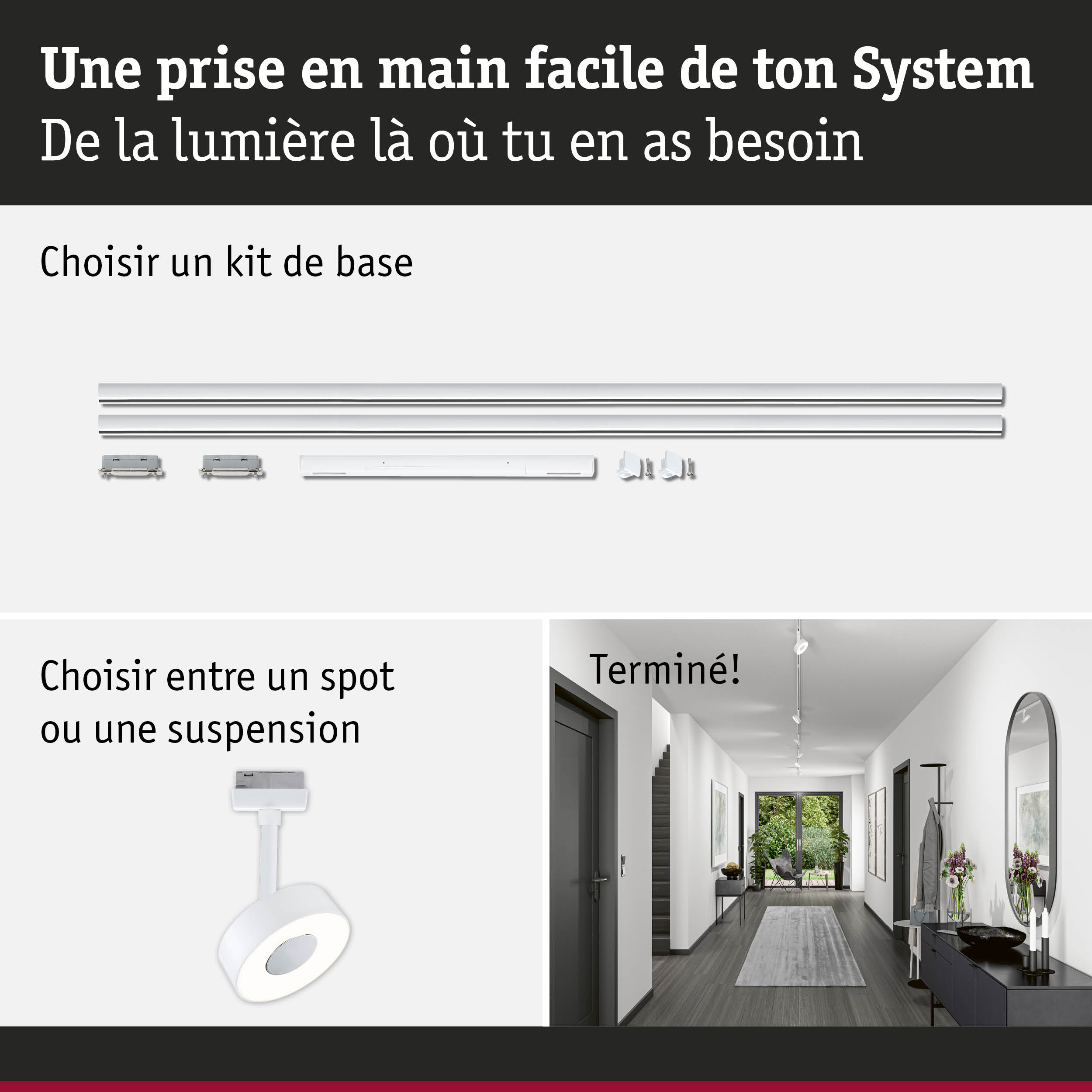 URail Rail Kit de base 230V Blanc signal