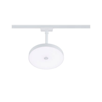 Round white LED track light with plastic diffuser for modern indoor lighting solutions