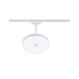 Round white LED track light with plastic diffuser for modern indoor lighting solutions