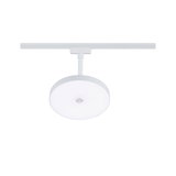 Round white LED track light with plastic diffuser for modern indoor lighting solutions