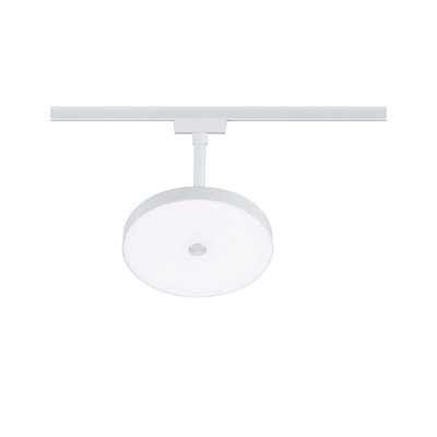 Round white LED track light with plastic diffuser for modern indoor lighting solutions