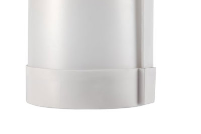 White plastic housing with smooth surface for LED lighting, modern design element