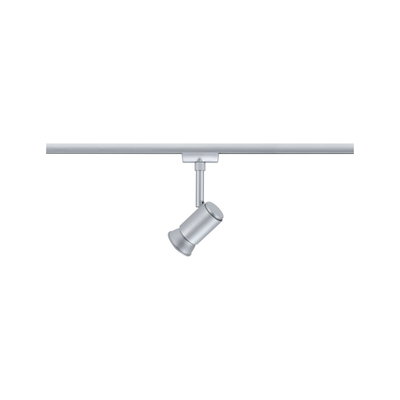 Silver metal LED spotlight on track system for flexible indoor lighting solutions