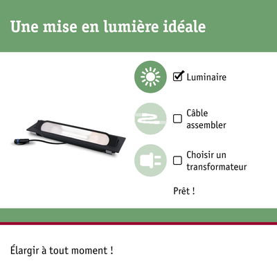Luminaire LED noir avec câble, idéal pour un éclairage flexible et une installation facile