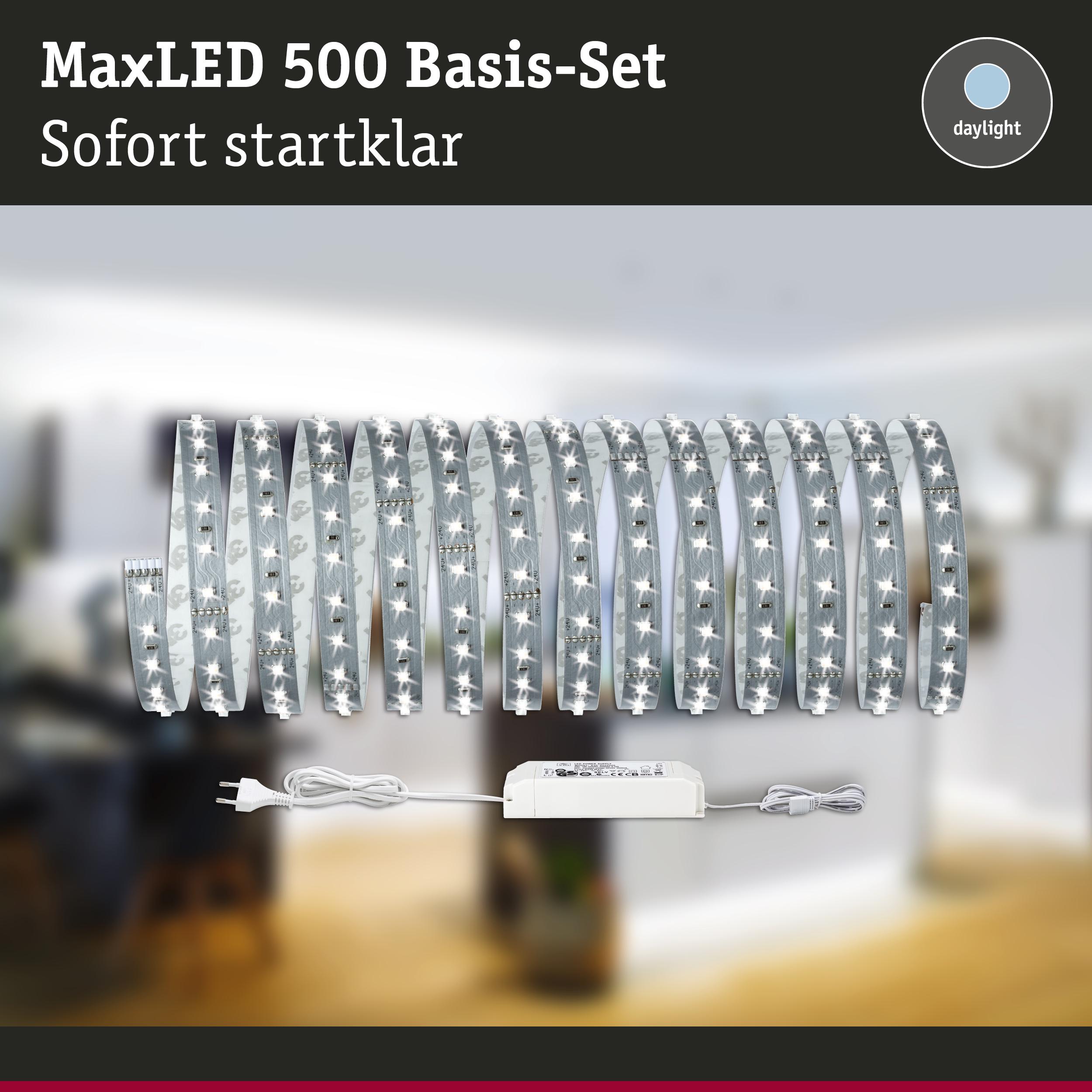 MaxLED 500 LED-Lichtband mit Netzteil in Weiß, Tageslichtfarbe für flexible Raumbeleuchtung