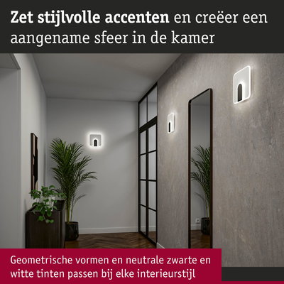 Moderne wandlampen met geometrische vormen in wit en zwart voor stijlvolle accenten in de hal