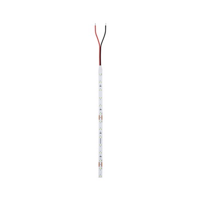 Slim white LED light strip with red and black wires for versatile lighting applications
