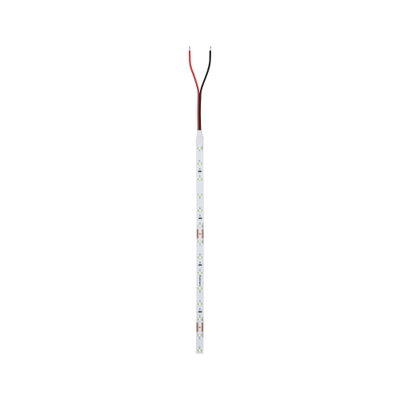 LED strip with white LEDs and red and black wires for versatile lighting applications