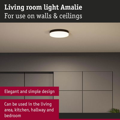 Amalie ceiling light in white with simple design for living room, kitchen, hallway, bedroom