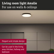 Amalie ceiling light with black frame and white diffuser for living room and hallway