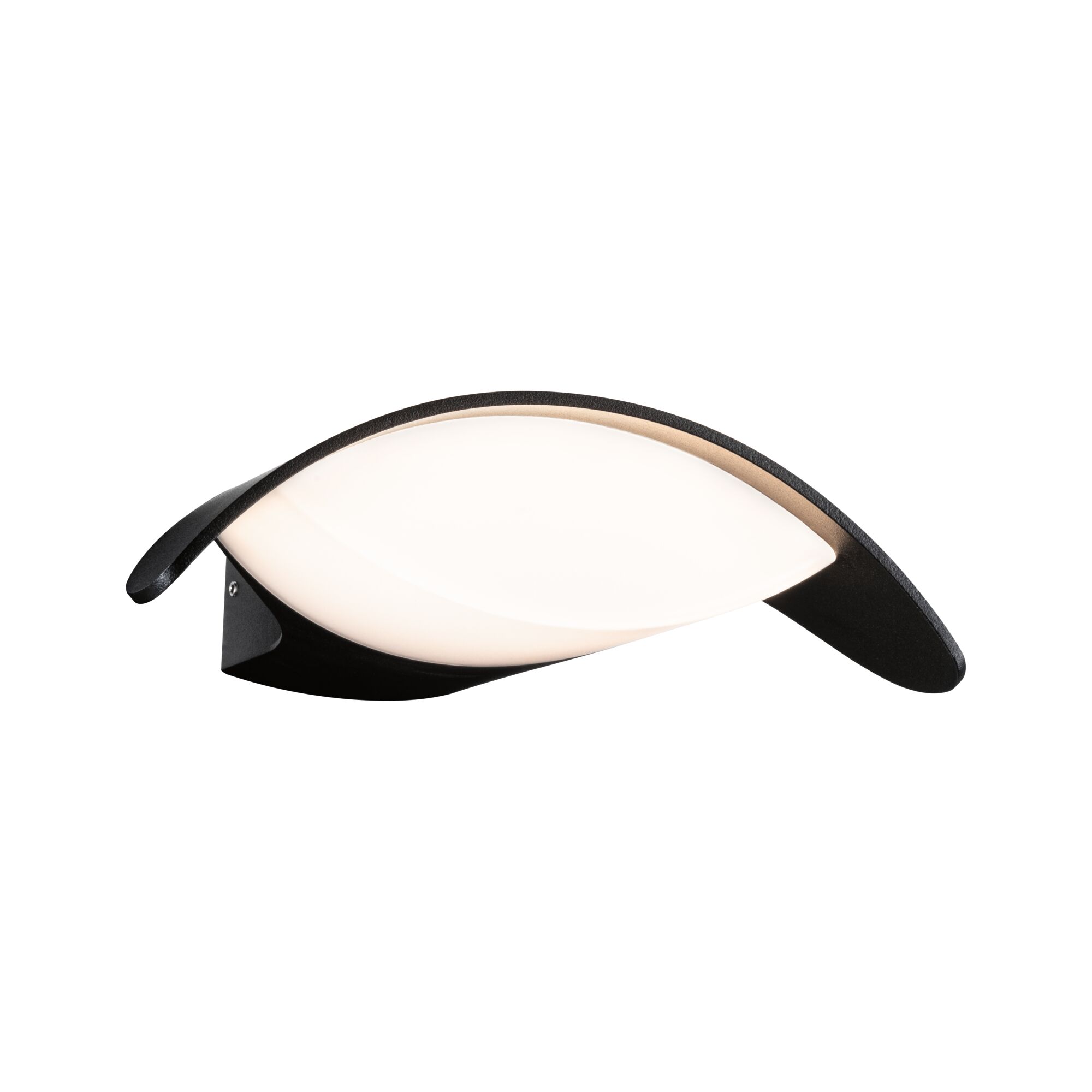 Schwarze LED-Wandleuchte mit weißem Diffusor aus Kunststoff für moderne Innenbeleuchtung