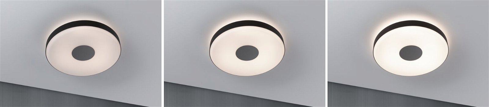 LED Ceiling luminaire Smart Home Zigbee 3.0 Puric Pane Effect 2700K 200lm / 1.900lm 230V 16 / 1x1,5W dimmable Black/Grey