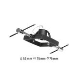 Black metal LED cable spotlight holder with adjustable dimensions 55x75x75 mm for modern lighting setups