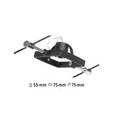 Schwarze LED-Seilstrahler-Halterung aus Metall mit verstellbaren Maßen 55x75x75 mm für moderne Beleuchtung