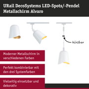 URail DecoSystems LED-Spot mit weißem Metallschirm Alvaro und goldfarbener Innenfläche
