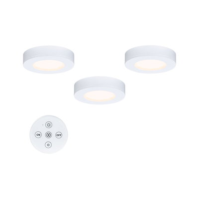 Trois plafonniers LED blancs avec télécommande pour lumière blanche chaude dimmable au design moderne