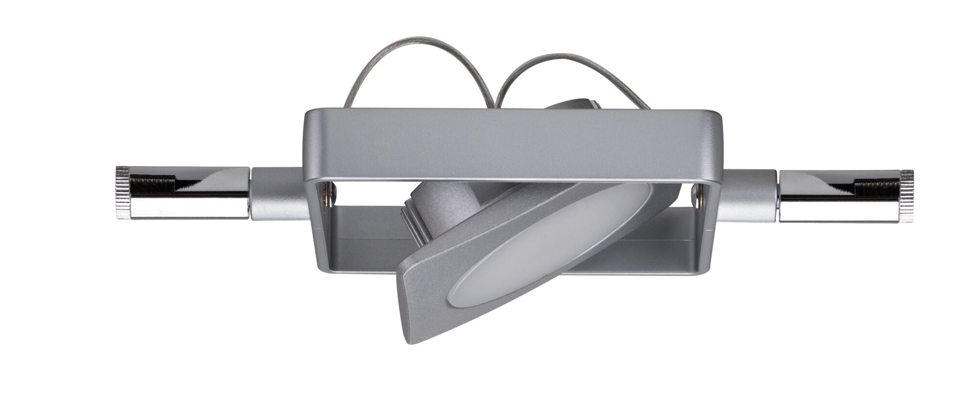 Moderner LED-Einbaustrahler in silbernem Aluminium mit schwenkbarem Lichtkopf für Wohnräume