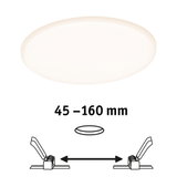 Round white LED ceiling light with adjustable distance from 45 to 160 mm for modern lighting