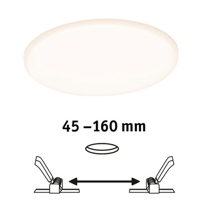 Round white LED ceiling light with adjustable distance from 45 to 160 mm for modern lighting