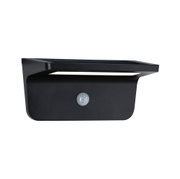 Black metal LED outdoor wall light with motion sensor for energy-efficient garden lighting