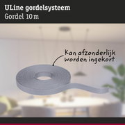 Grijs 10 meter lang ULine gordelsysteem van duurzaam materiaal voor flexibele bevestiging