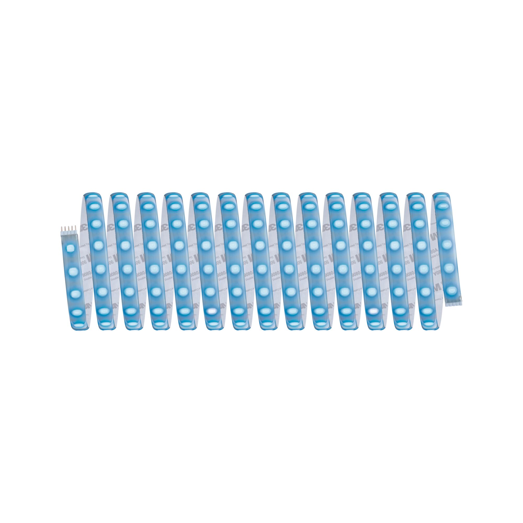 Flexibele LED-strip met blauwe LEDs en witte basis voor decoratieve verlichting