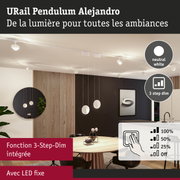 Suspension LED blanche URail Pendulum Alejandro avec fonction 3-Step-Dim intégrée pour intérieur