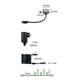 Schéma technique d’un câble d’extension LED noir avec 1 entrée et 4 sorties, longueur 5150 mm.