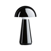 Schwarze LED-Tischleuchte aus Kunststoff mit pilzförmigem Design für moderne Wohnräume