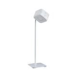 Lampe de bureau LED blanche moderne avec tête carrée et base stable pour éclairage intérieur
