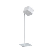 Modern white LED desk lamp with square head and stable base for office and home lighting