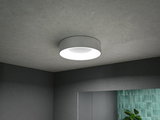 Plafonnier rond blanc en métal avec LED blanc chaud pour un éclairage moderne de la pièce