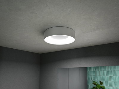Plafonnier rond blanc en métal avec LED blanc chaud pour un éclairage moderne de la pièce